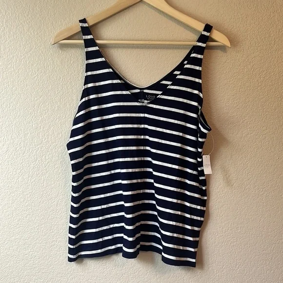 LOVE by GAP Navy & White striped Tank Top Sz Small NWT - Picture 4 of 6